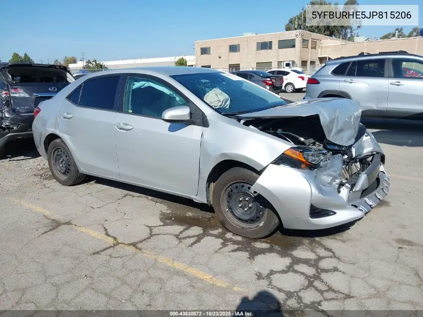 5YFBURHE5JP815206 2018 Toyota Corolla Le