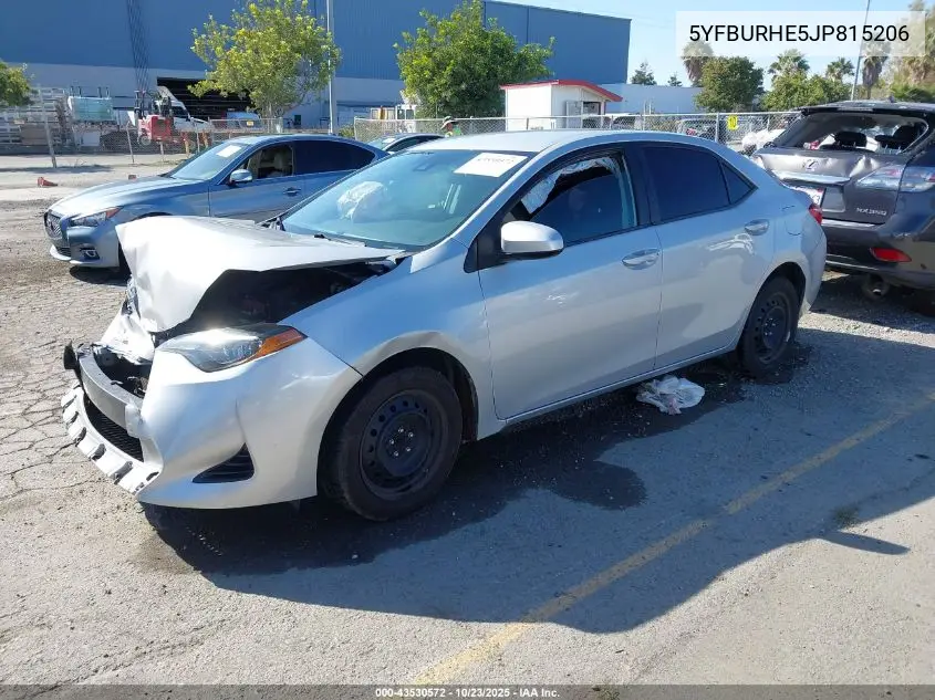 5YFBURHE5JP815206 2018 Toyota Corolla Le