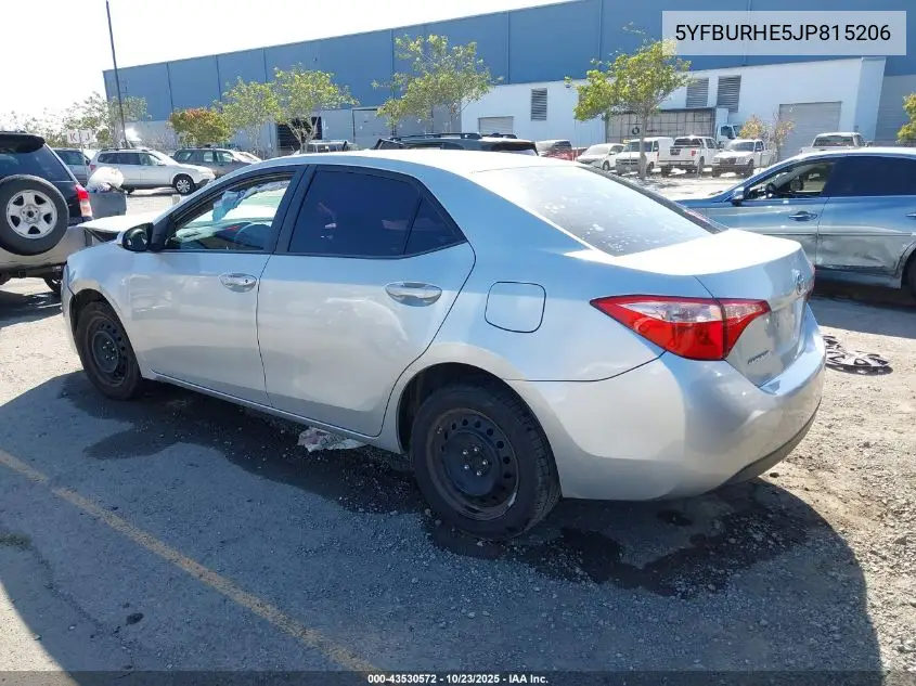 5YFBURHE5JP815206 2018 Toyota Corolla Le