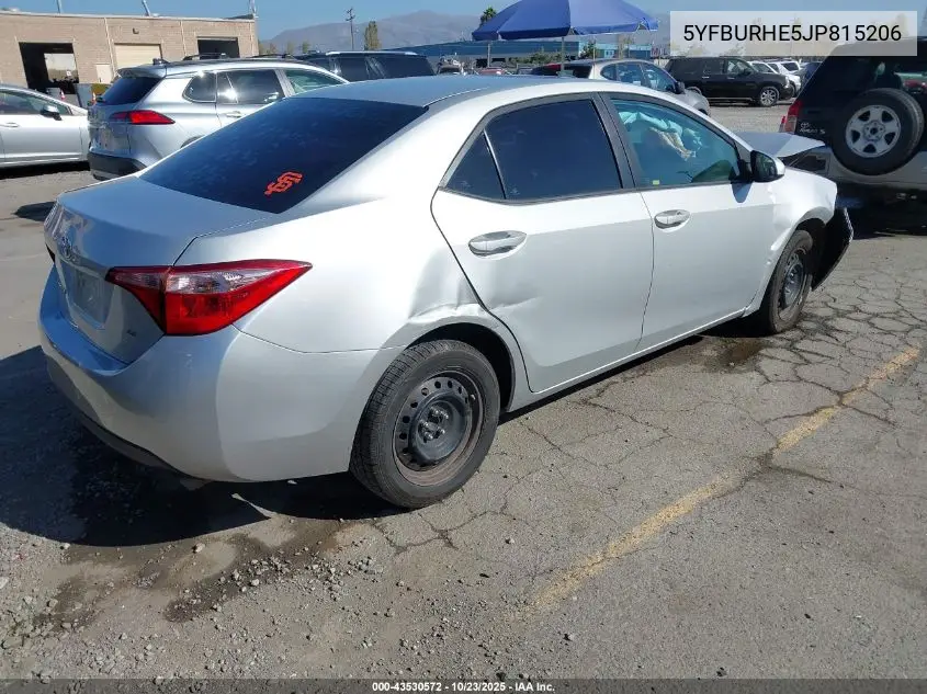5YFBURHE5JP815206 2018 Toyota Corolla Le