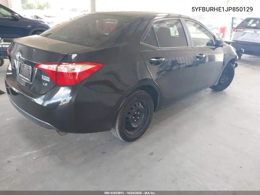 5YFBURHE1JP850129 2018 Toyota Corolla Le