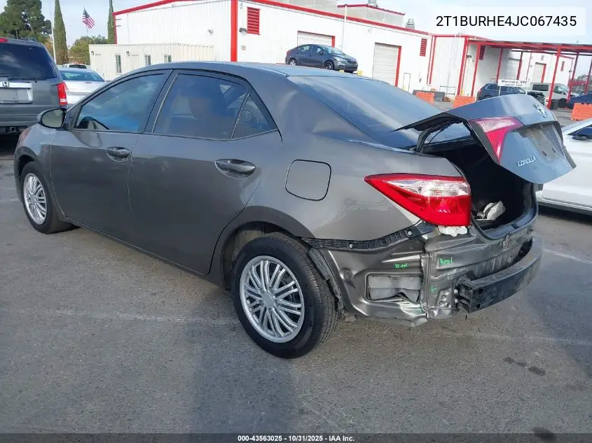 2T1BURHE4JC067435 2018 Toyota Corolla Le