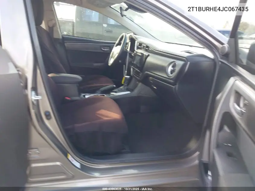 2T1BURHE4JC067435 2018 Toyota Corolla Le