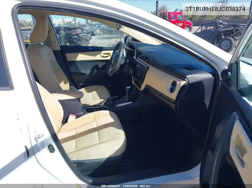 2T1BURHE8JC038374 2018 Toyota Corolla Le