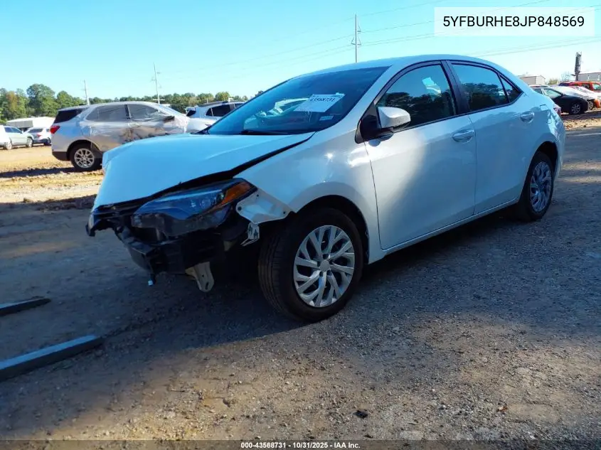 5YFBURHE8JP848569 2018 Toyota Corolla Le