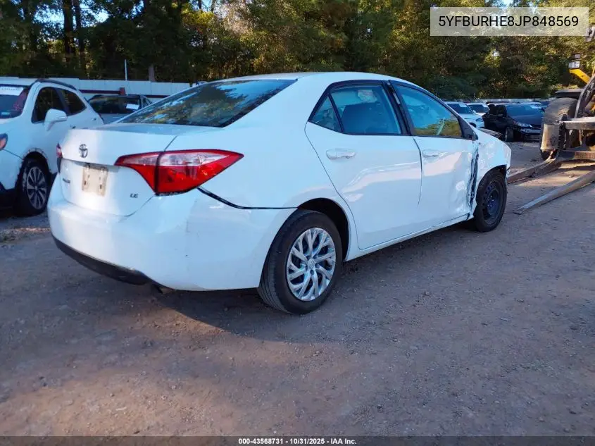 5YFBURHE8JP848569 2018 Toyota Corolla Le