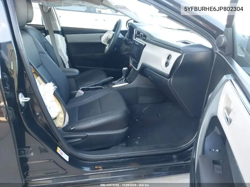 5YFBURHE6JP802304 2018 Toyota Corolla Le