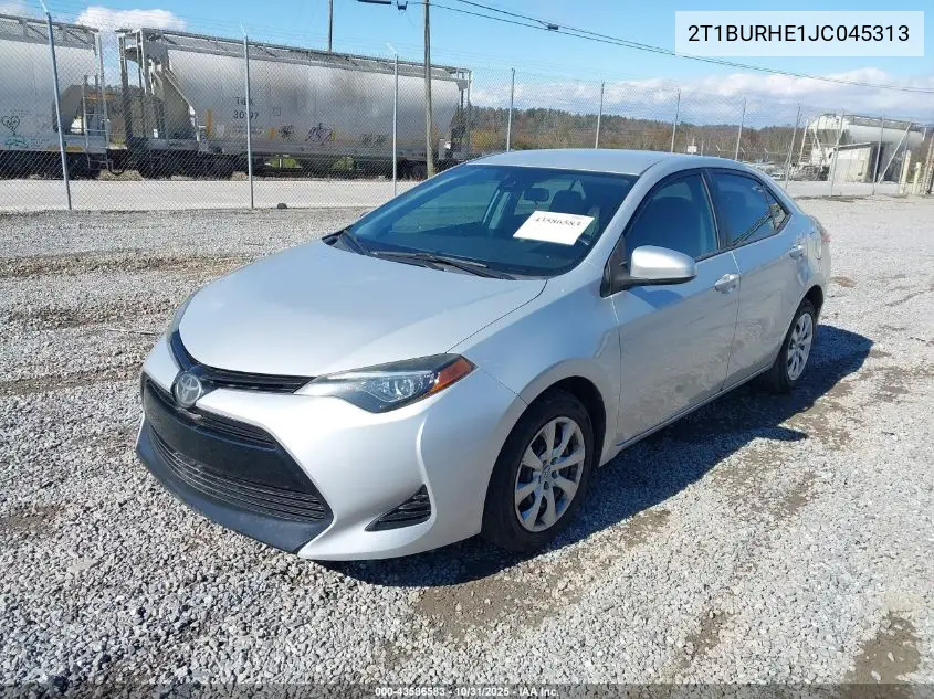 2T1BURHE1JC045313 2018 Toyota Corolla Le