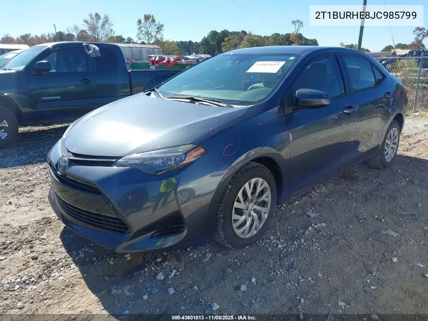 2T1BURHE8JC985799 2018 Toyota Corolla Le