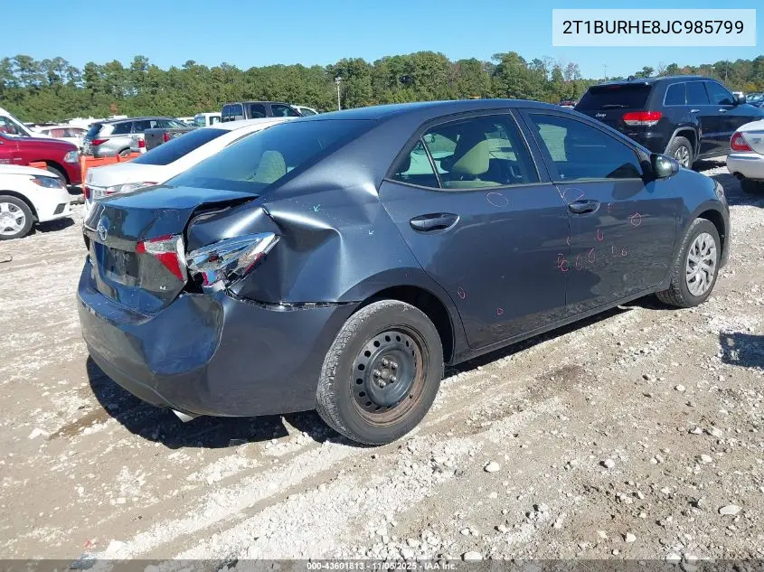 2T1BURHE8JC985799 2018 Toyota Corolla Le