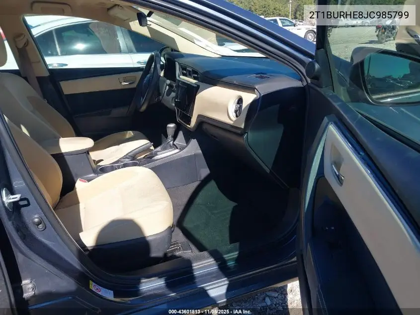 2T1BURHE8JC985799 2018 Toyota Corolla Le