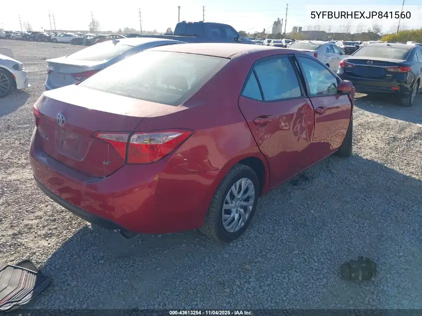 5YFBURHEXJP841560 2018 Toyota Corolla Le
