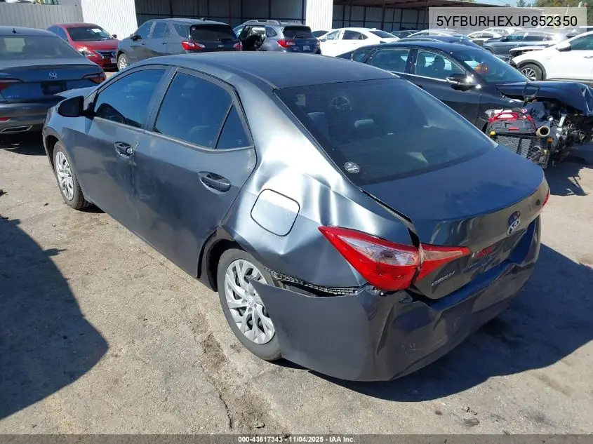5YFBURHEXJP852350 2018 Toyota Corolla Le