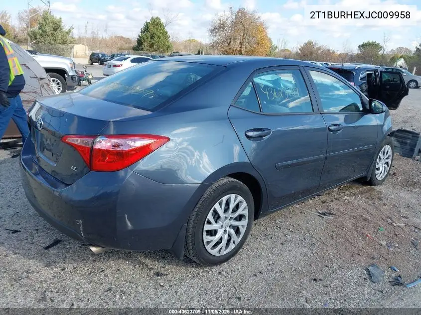 2T1BURHEXJC009958 2018 Toyota Corolla Le