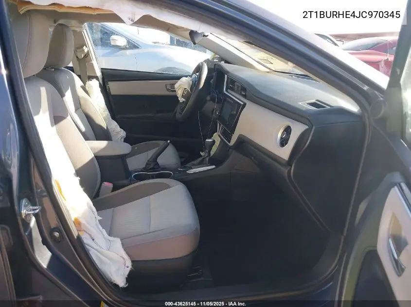 2T1BURHE4JC970345 2018 Toyota Corolla Le