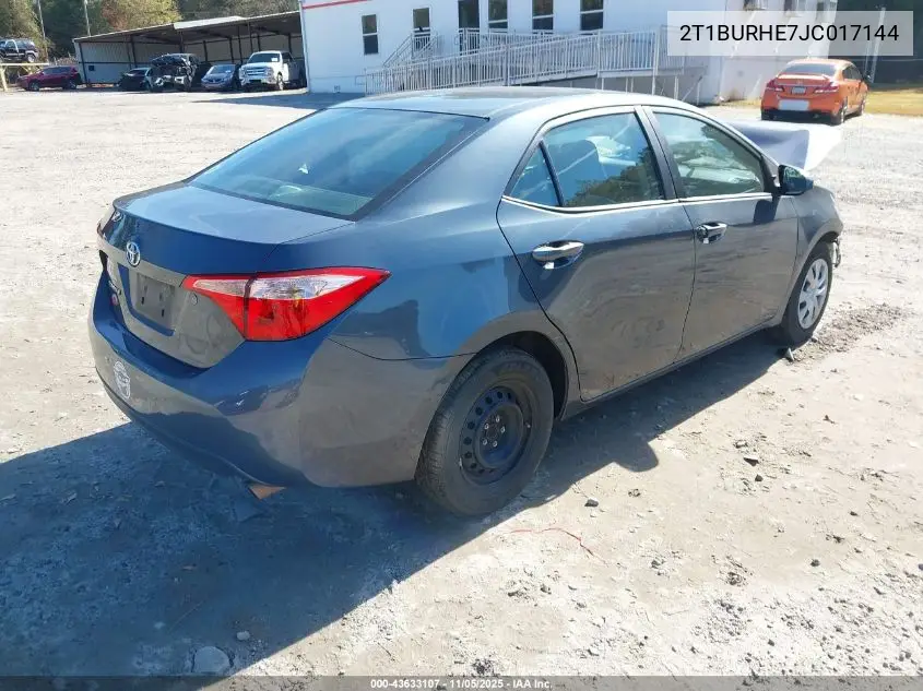 2T1BURHE7JC017144 2018 Toyota Corolla L
