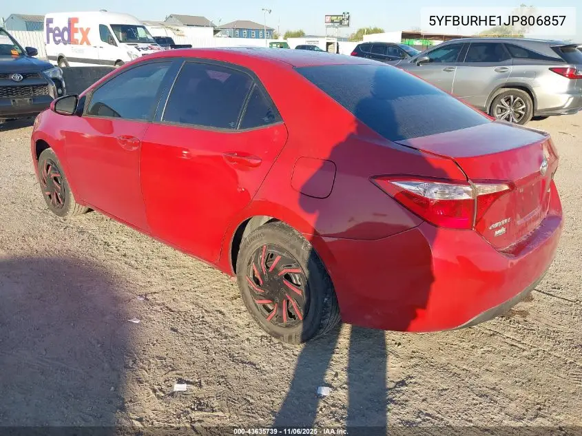 5YFBURHE1JP806857 2018 Toyota Corolla Le