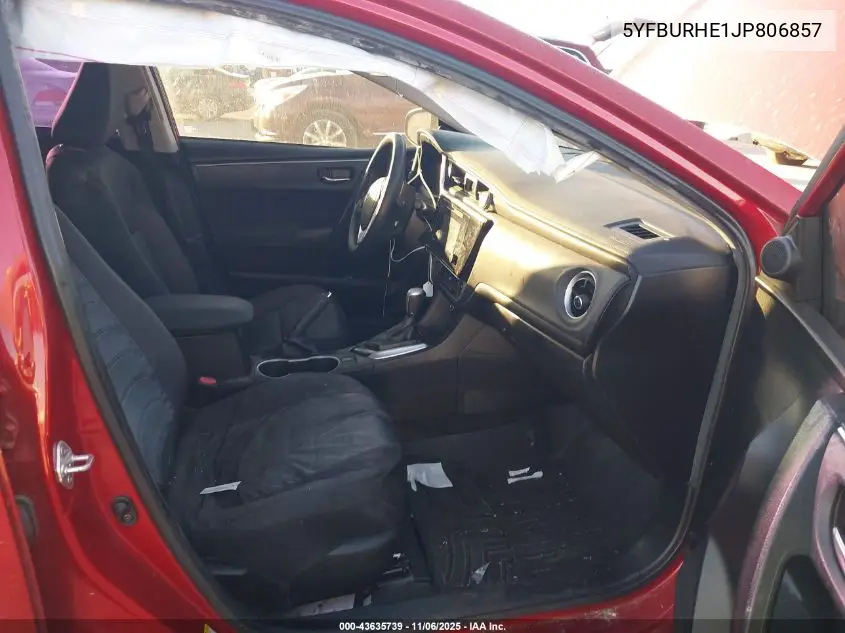 5YFBURHE1JP806857 2018 Toyota Corolla Le
