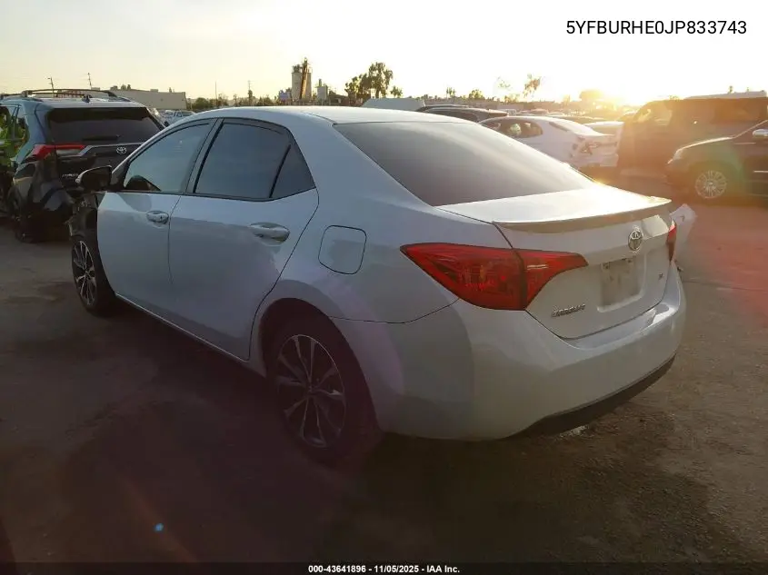 5YFBURHE0JP833743 2018 Toyota Corolla Se