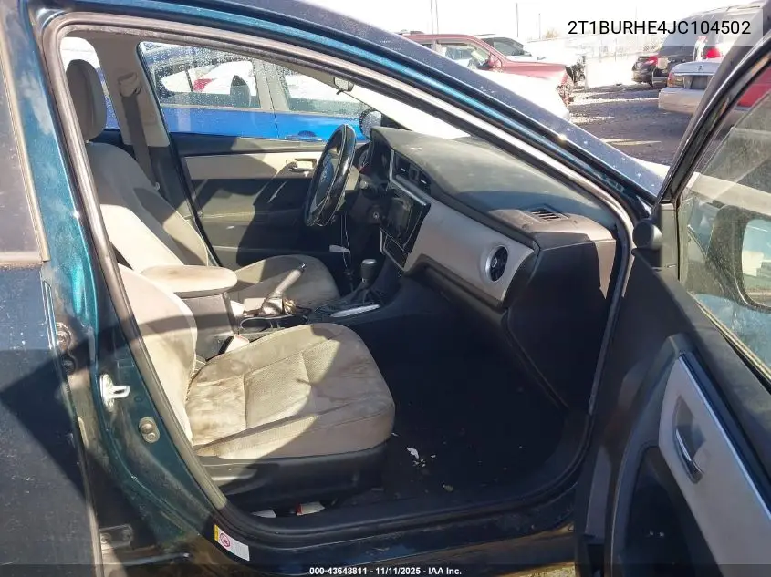 2T1BURHE4JC104502 2018 Toyota Corolla Le