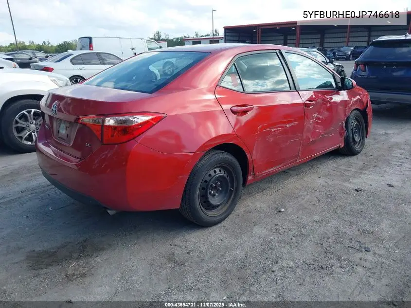 5YFBURHE0JP746618 2018 Toyota Corolla Le