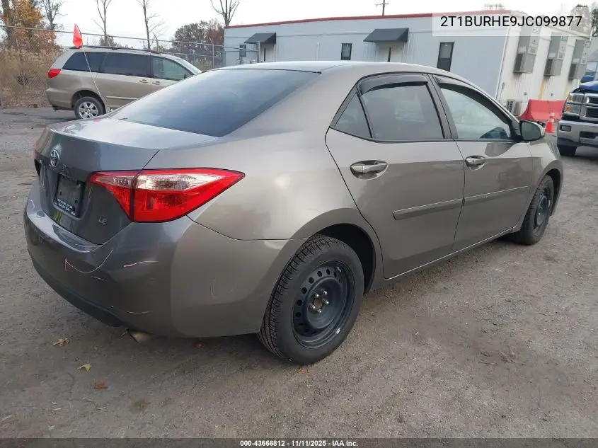 2T1BURHE9JC099877 2018 Toyota Corolla Le