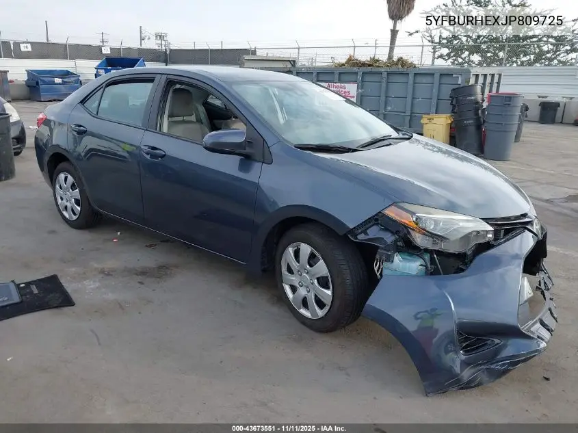 5YFBURHEXJP809725 2018 Toyota Corolla Le