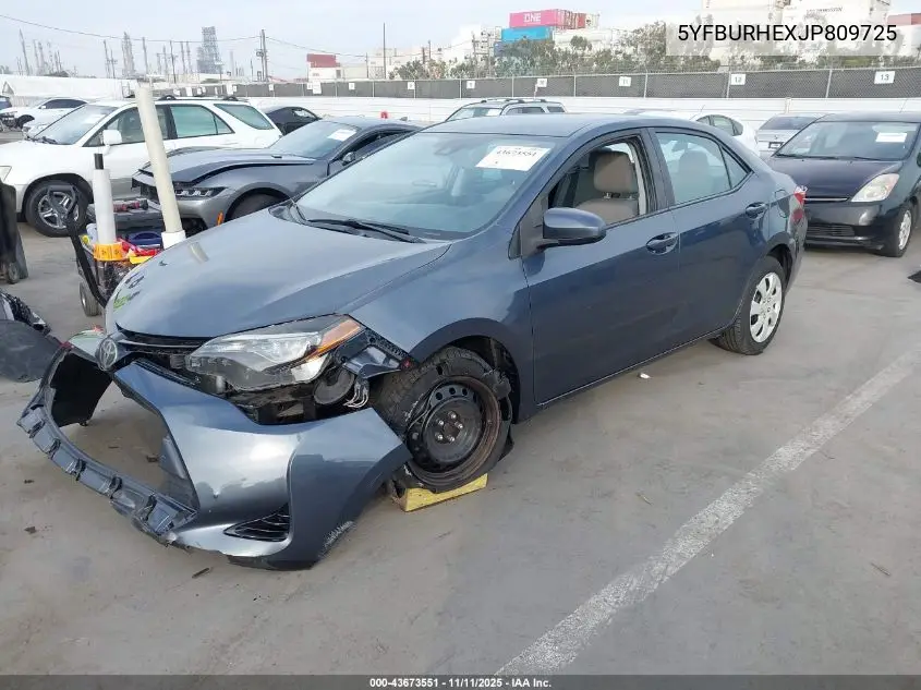 5YFBURHEXJP809725 2018 Toyota Corolla Le