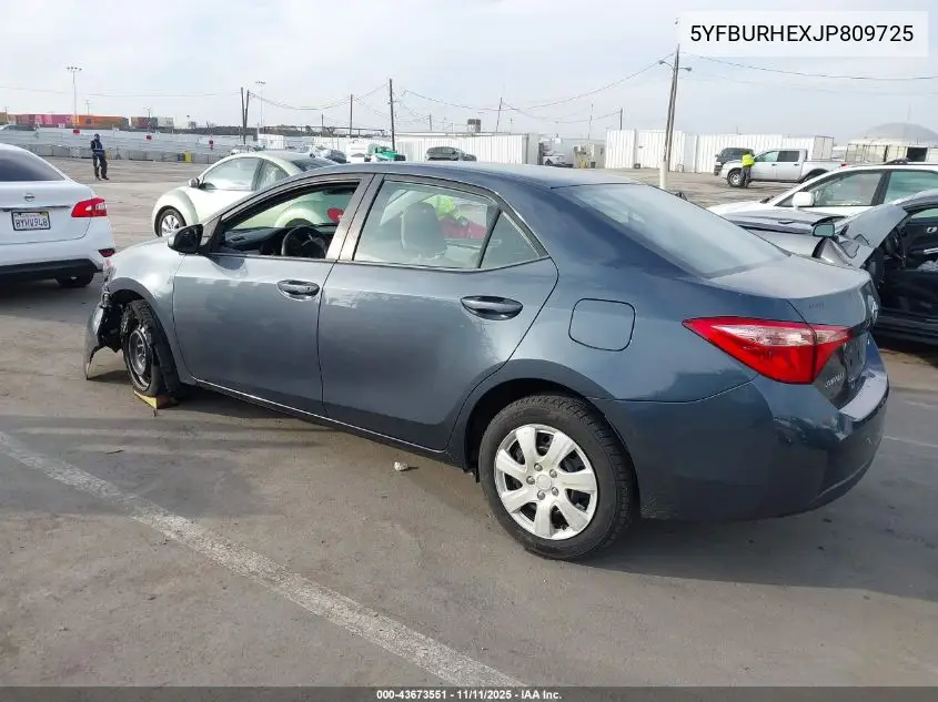 5YFBURHEXJP809725 2018 Toyota Corolla Le