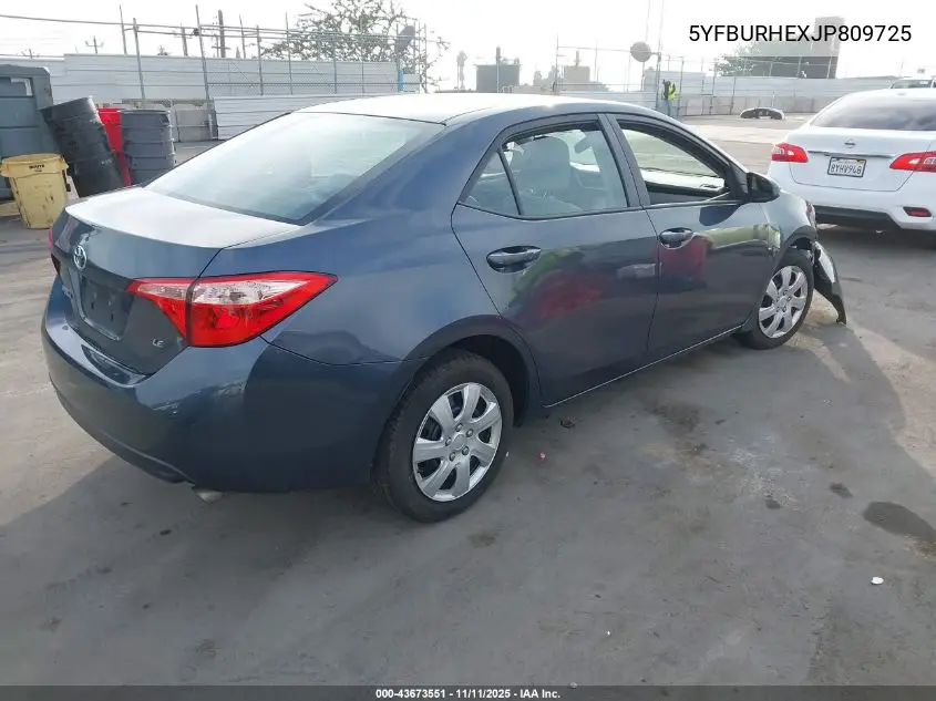 5YFBURHEXJP809725 2018 Toyota Corolla Le