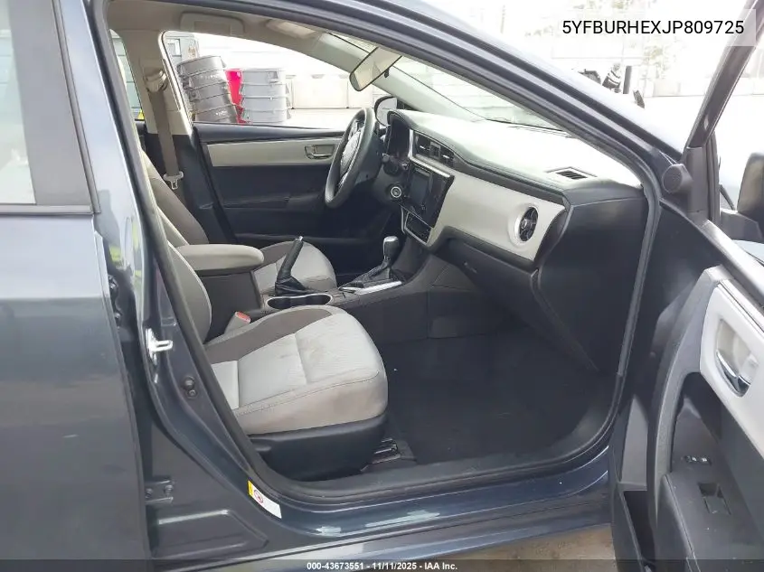 5YFBURHEXJP809725 2018 Toyota Corolla Le