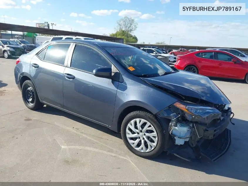 5YFBURHEXJP789167 2018 Toyota Corolla Le