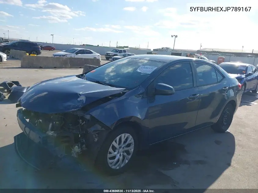 5YFBURHEXJP789167 2018 Toyota Corolla Le