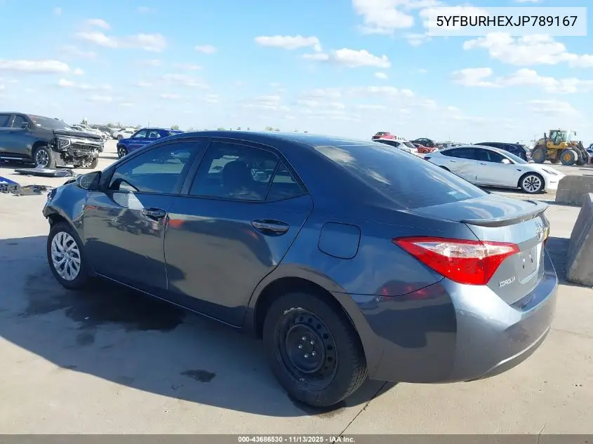 5YFBURHEXJP789167 2018 Toyota Corolla Le