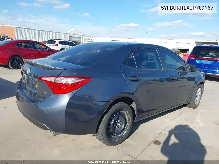 5YFBURHEXJP789167 2018 Toyota Corolla Le