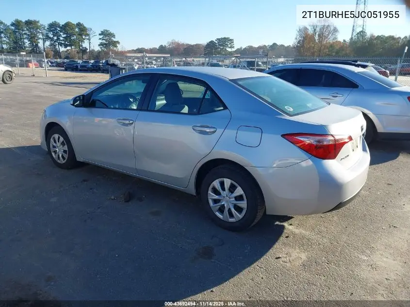 2T1BURHE5JC051955 2018 Toyota Corolla L