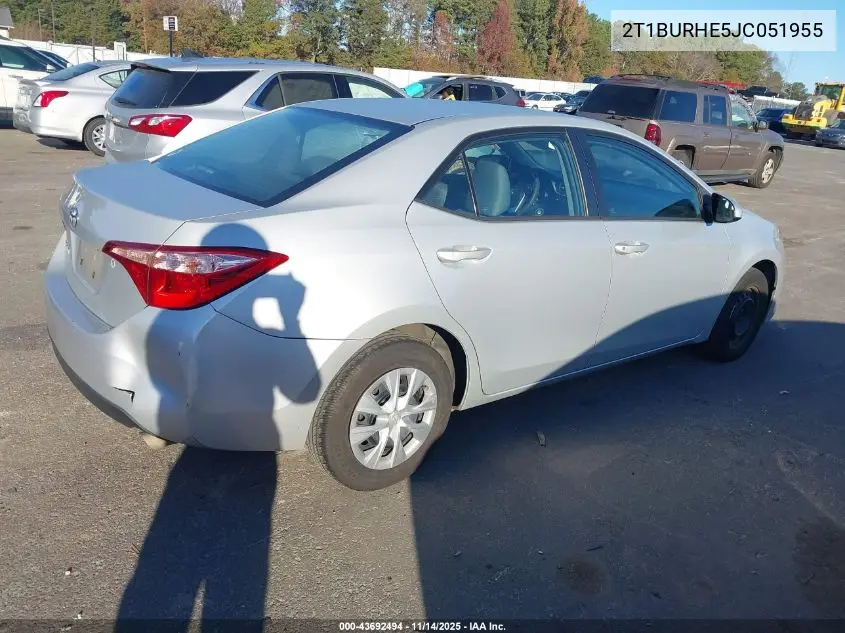 2T1BURHE5JC051955 2018 Toyota Corolla L