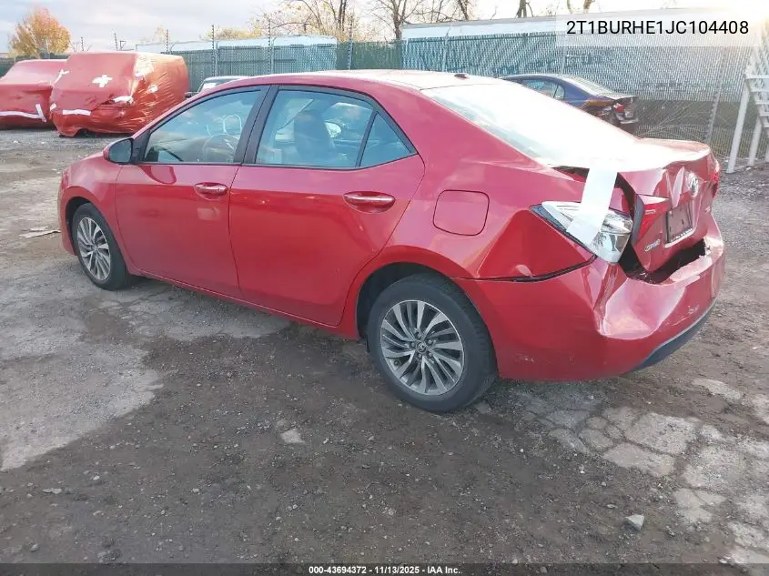 2T1BURHE1JC104408 2018 Toyota Corolla Xle