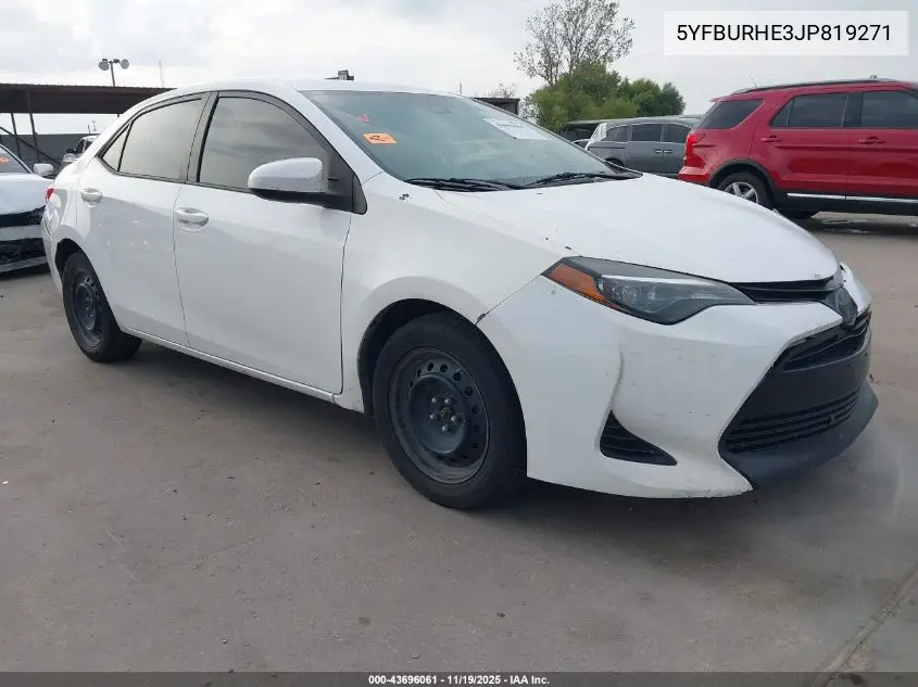 5YFBURHE3JP819271 2018 Toyota Corolla Le