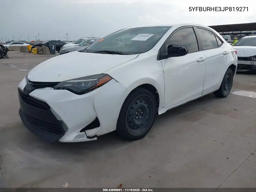 5YFBURHE3JP819271 2018 Toyota Corolla Le