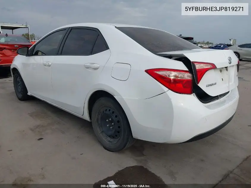 5YFBURHE3JP819271 2018 Toyota Corolla Le