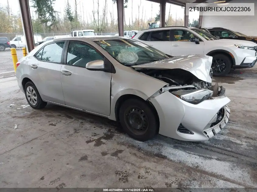 2T1BURHEXJC022306 2018 Toyota Corolla L