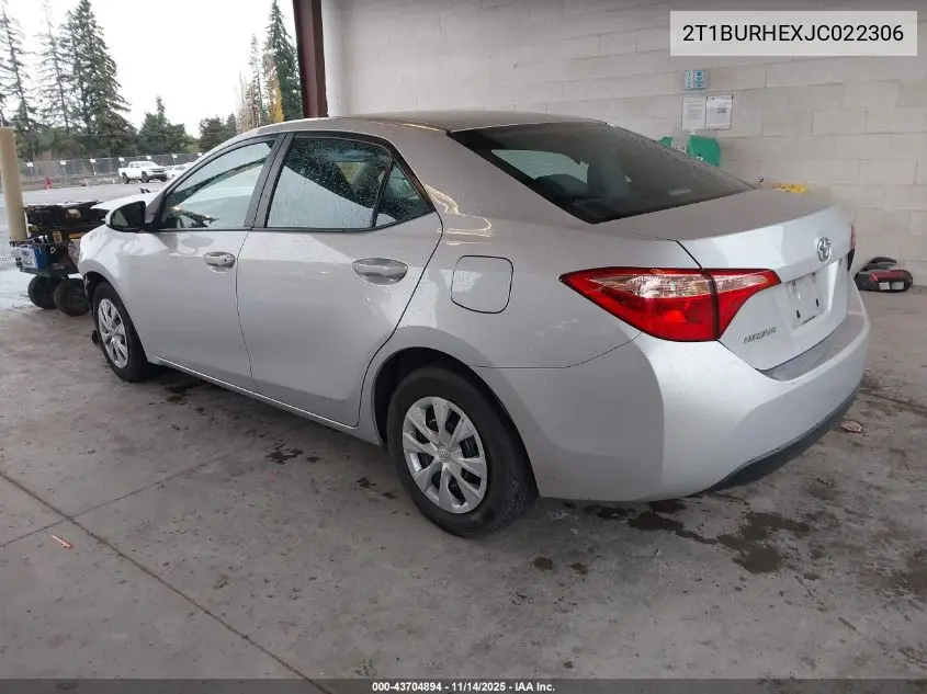 2T1BURHEXJC022306 2018 Toyota Corolla L