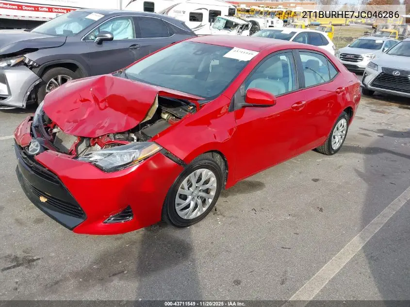 2T1BURHE7JC046286 2018 Toyota Corolla Le