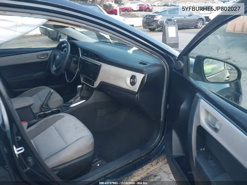 5YFBURHE6JP802027 2018 Toyota Corolla Le