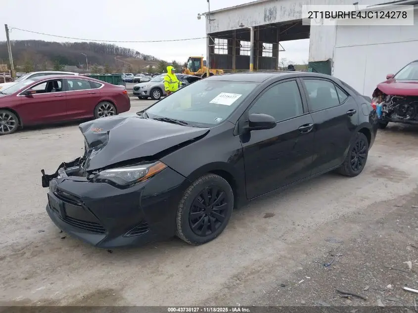 2T1BURHE4JC124278 2018 Toyota Corolla Le