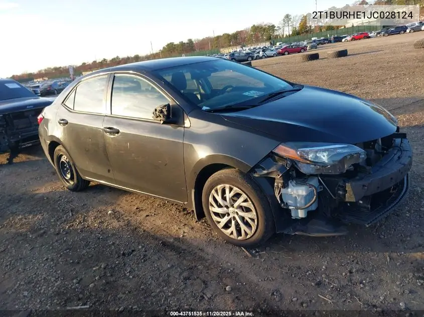 2T1BURHE1JC028124 2018 Toyota Corolla Le