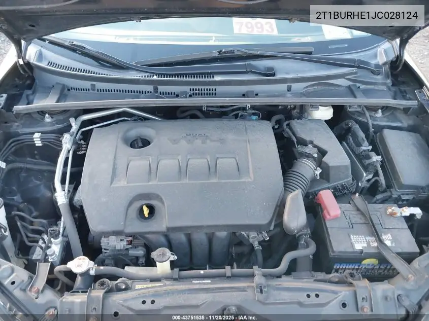 2T1BURHE1JC028124 2018 Toyota Corolla Le