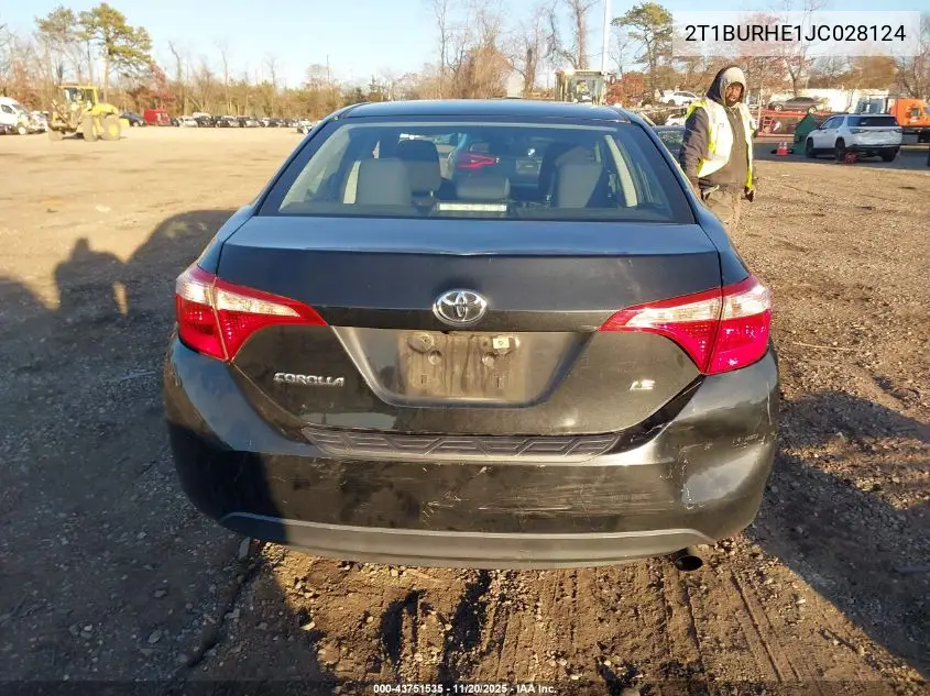 2T1BURHE1JC028124 2018 Toyota Corolla Le