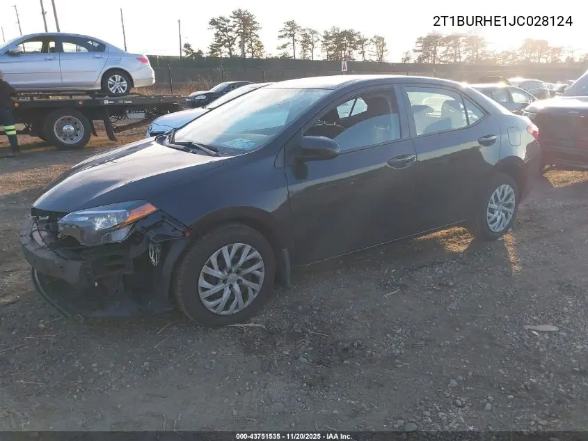 2T1BURHE1JC028124 2018 Toyota Corolla Le